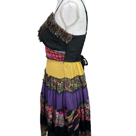 Lulumari Size S Colorful Patchwork Boho Women's Dress - Picture 5 of 11